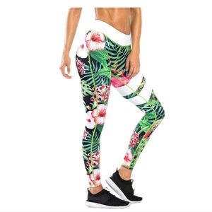Do You‎ Even Women's Tropical Palm Workout Fitness Crossfit Leggings Small